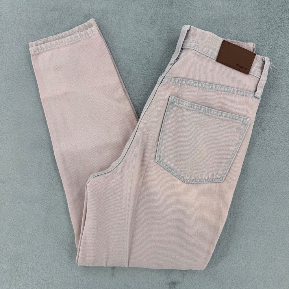 Madewell Jeans Womens 25 The Momjean High Rise Tapered Leg Pink 100% Cotton